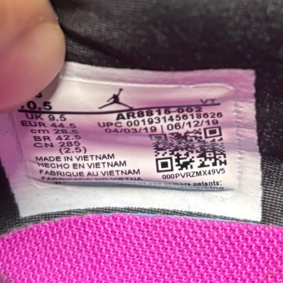 Nike Jordan React Havoc Sneakers Men’s 10.5 Gray Black Purple Athletic Shoes - Picture 13 of 14